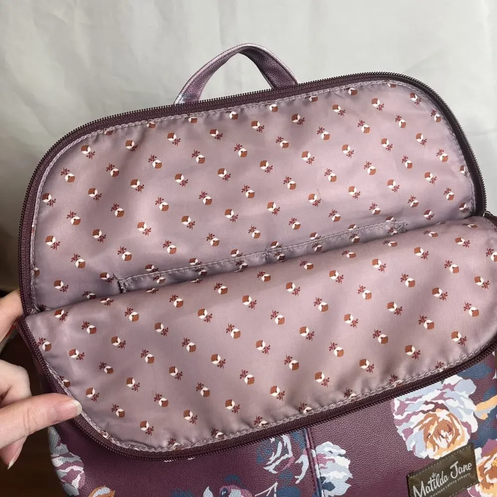 Matilda Jane Plum Perfect Floral Backpack Purse Bag 13